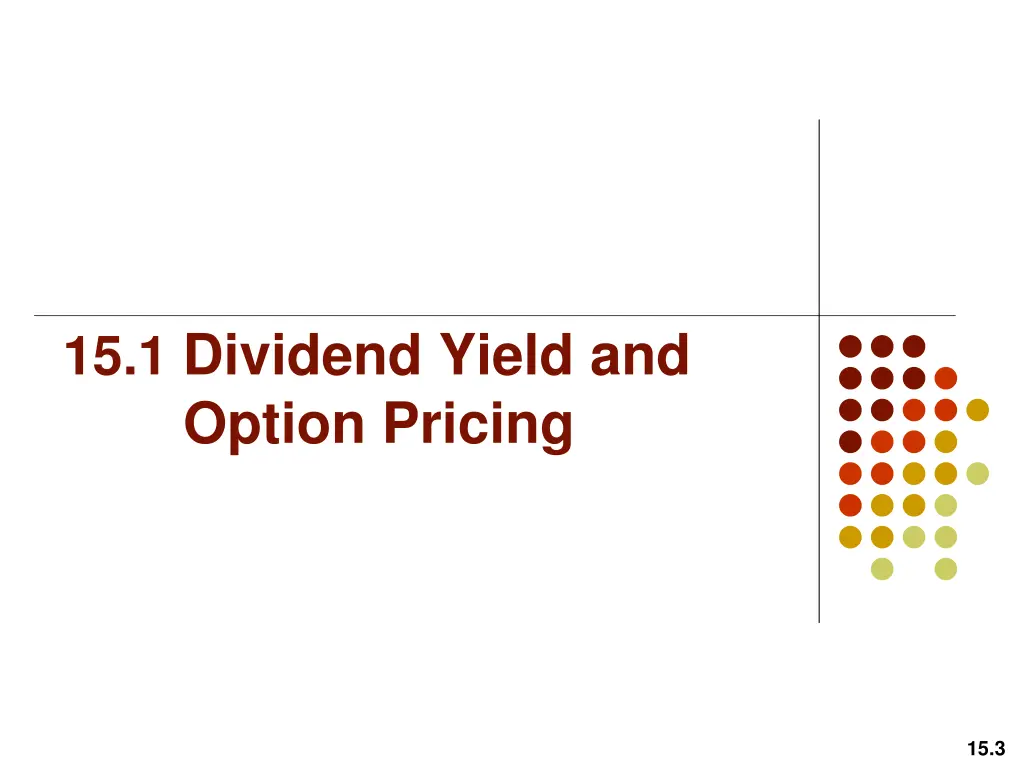 15 1 dividend yield and option pricing