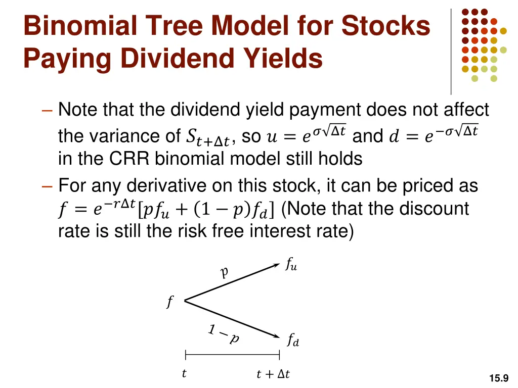 binomial tree model for stocks paying dividend 1