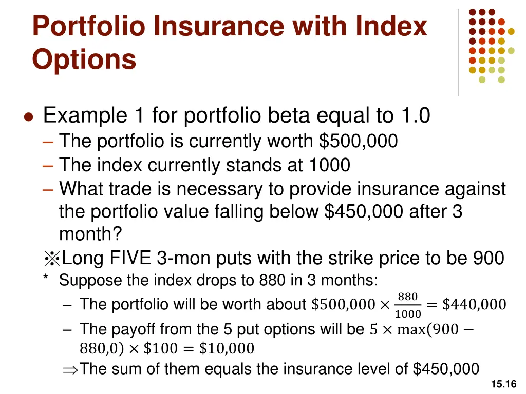 portfolio insurance with index options 2