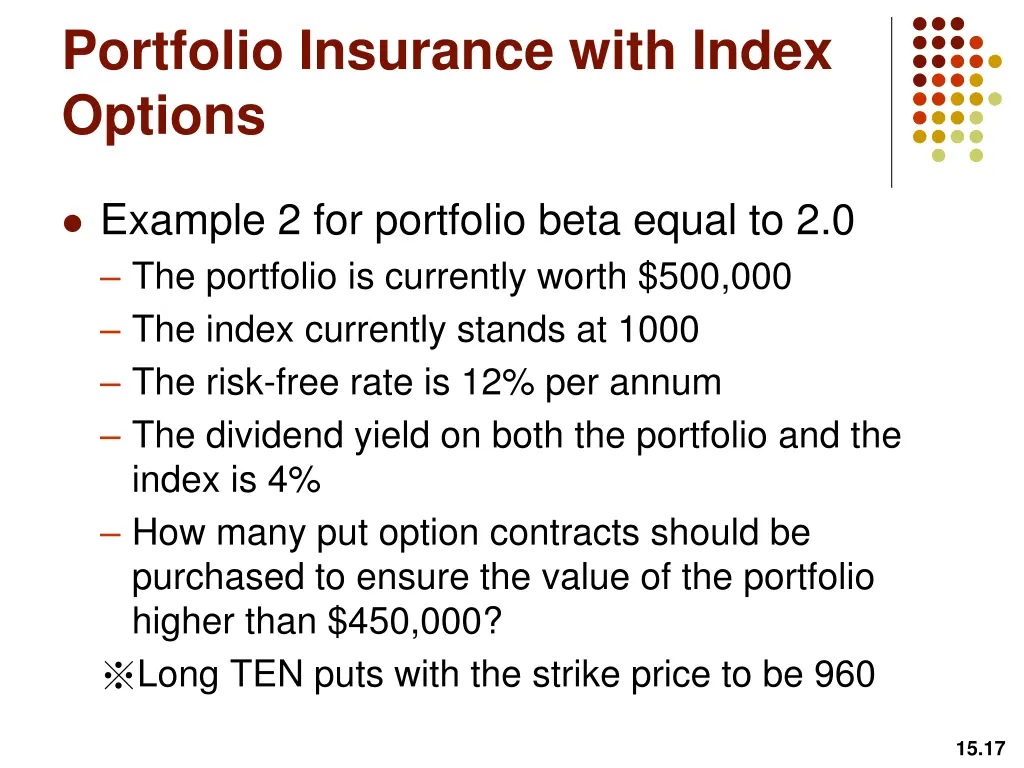 portfolio insurance with index options 3