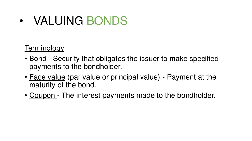 valuing bonds