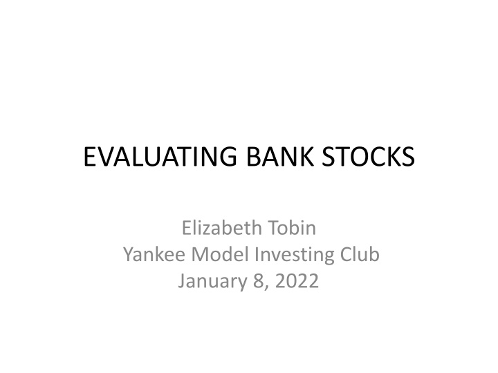 evaluating bank stocks