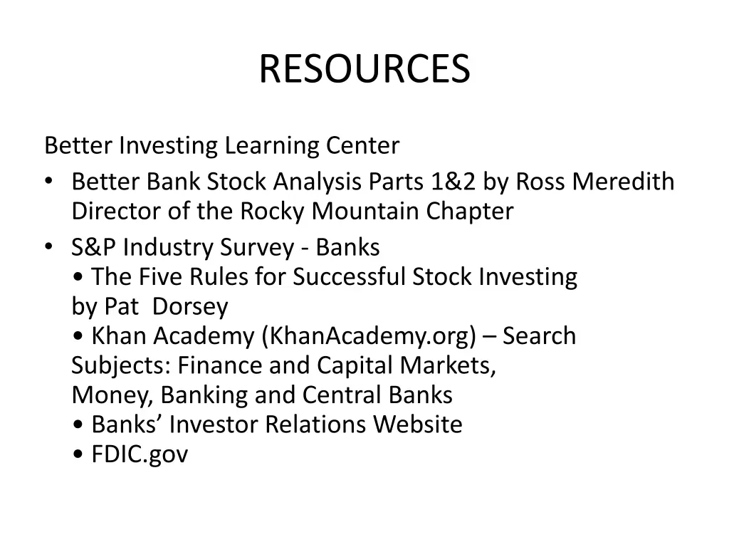 resources