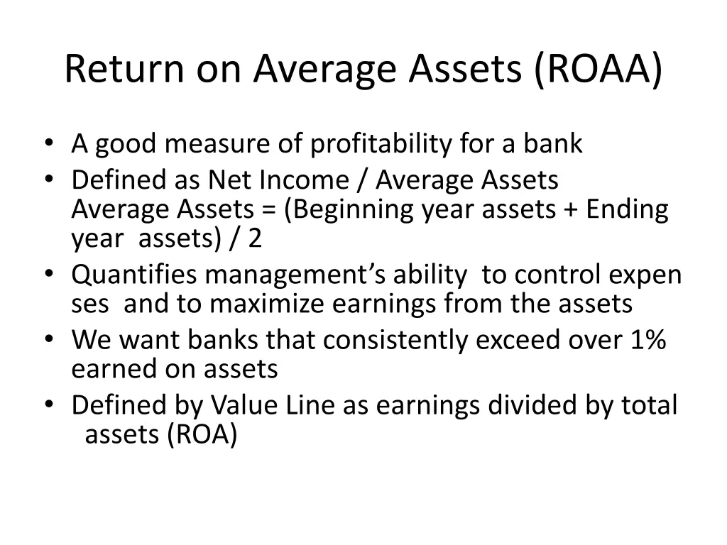 return on average assets roaa