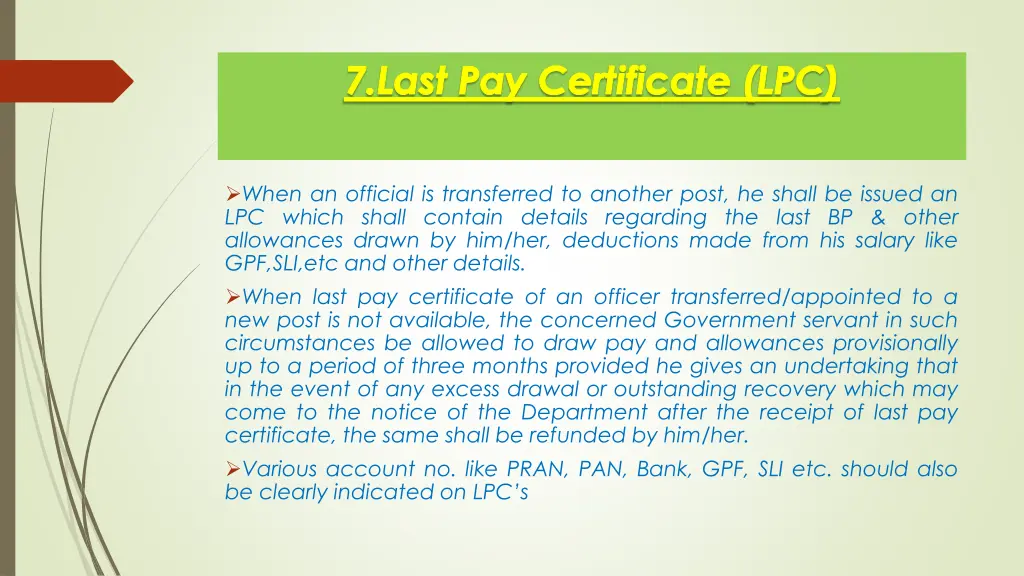 7 last pay certificate lpc