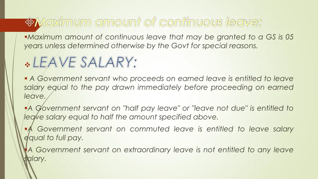 maximum amount of continuous leave maximum amount