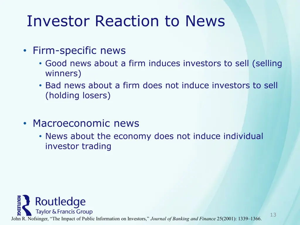 investor reaction to news