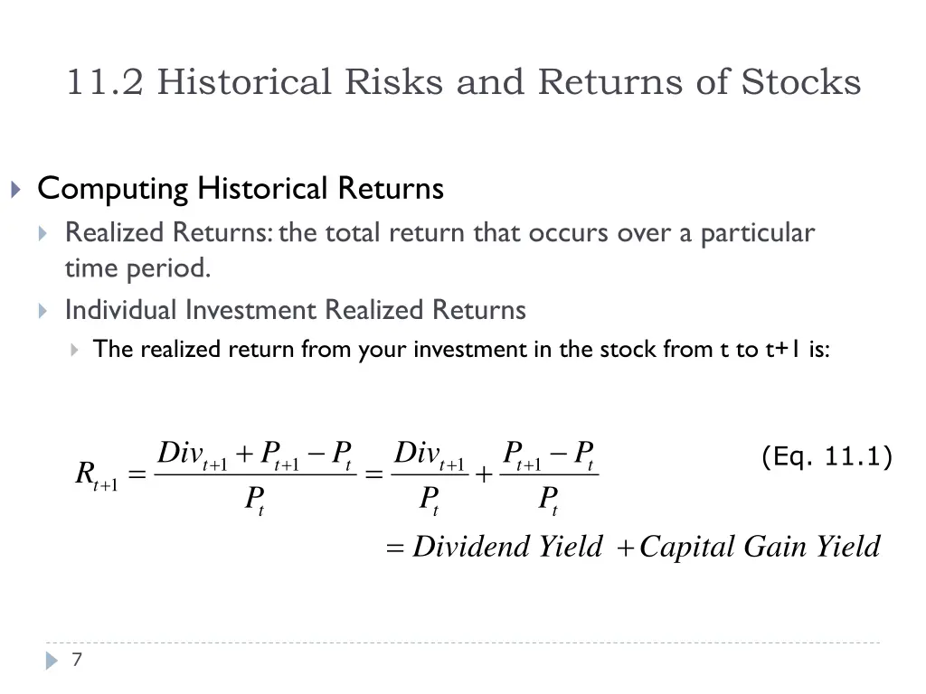 11 2 historical risks and returns of stocks