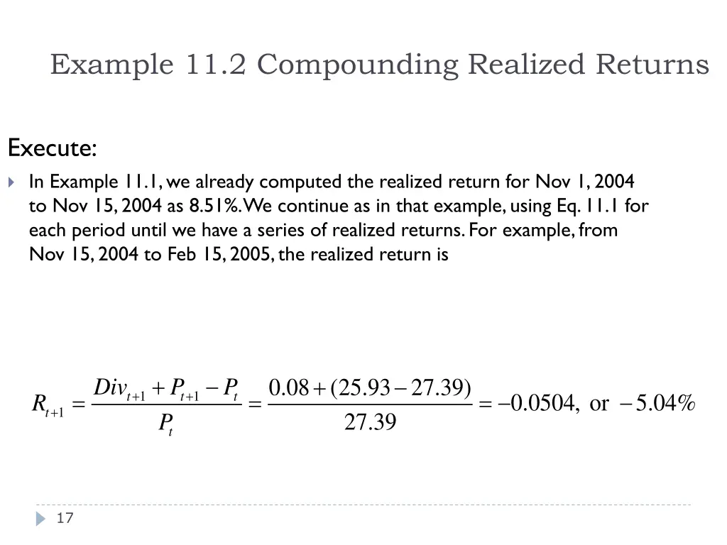 example 11 2 compounding realized returns 2