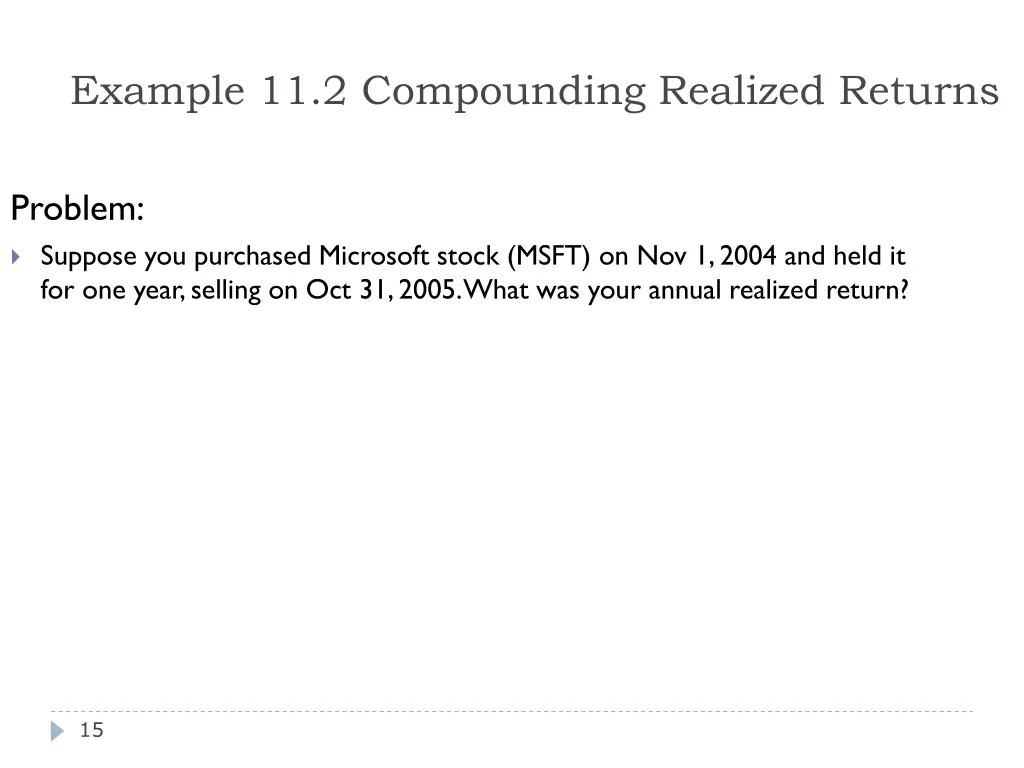 example 11 2 compounding realized returns