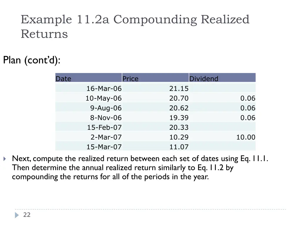 example 11 2a compounding realized returns 1