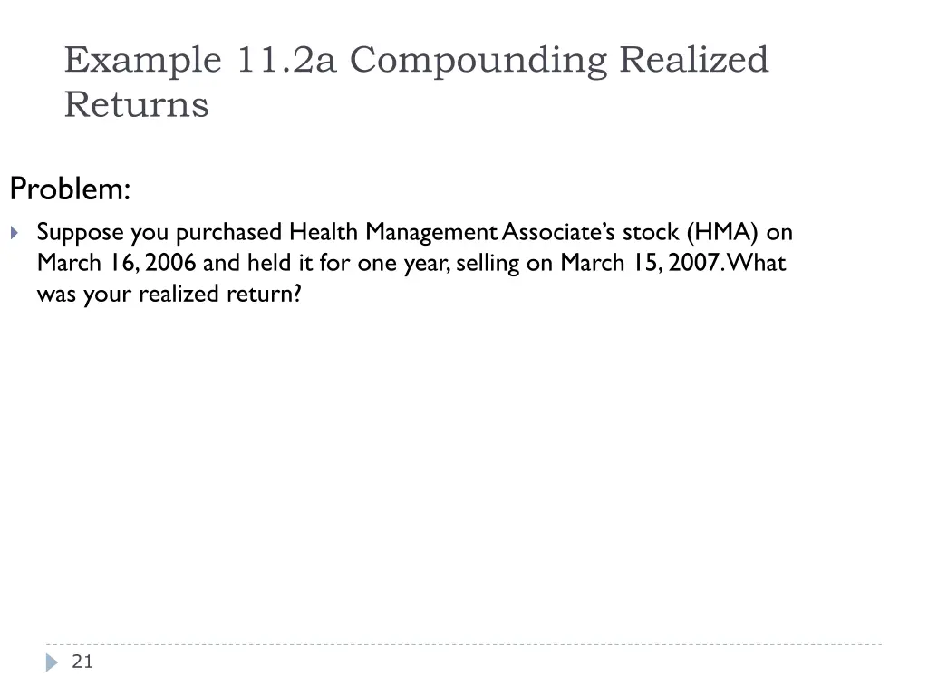 example 11 2a compounding realized returns