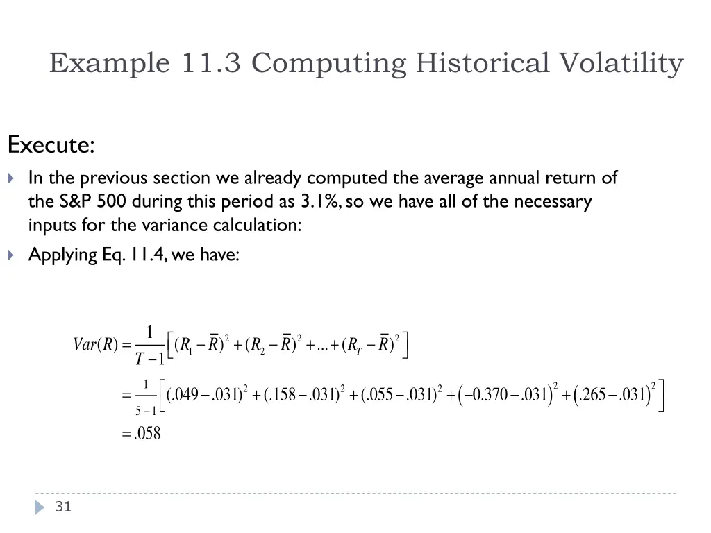 example 11 3 computing historical volatility 1