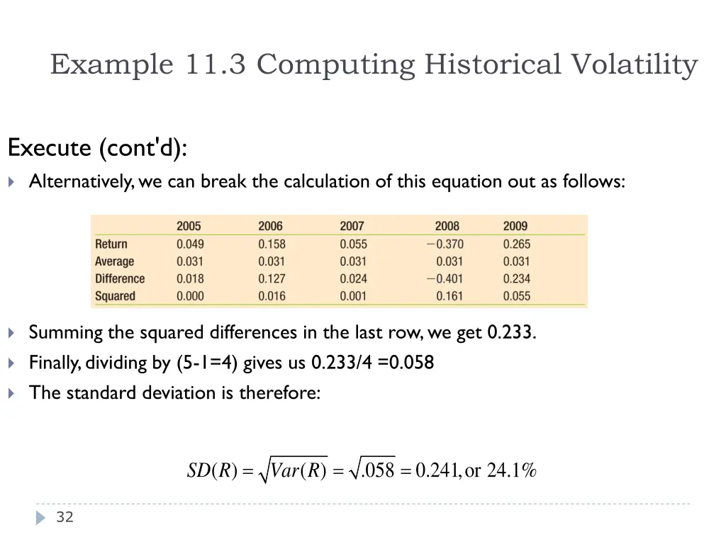 example 11 3 computing historical volatility 2