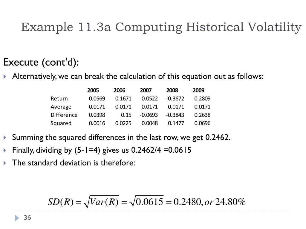 example 11 3a computing historical volatility 3