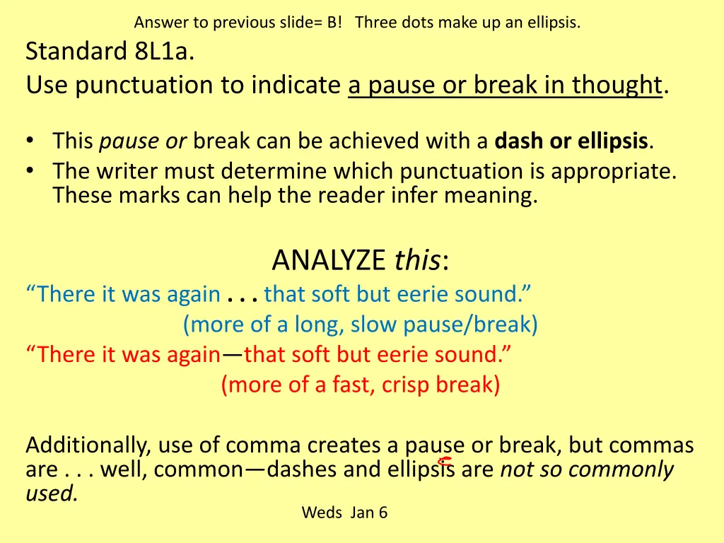 answer to previous slide b three dots make