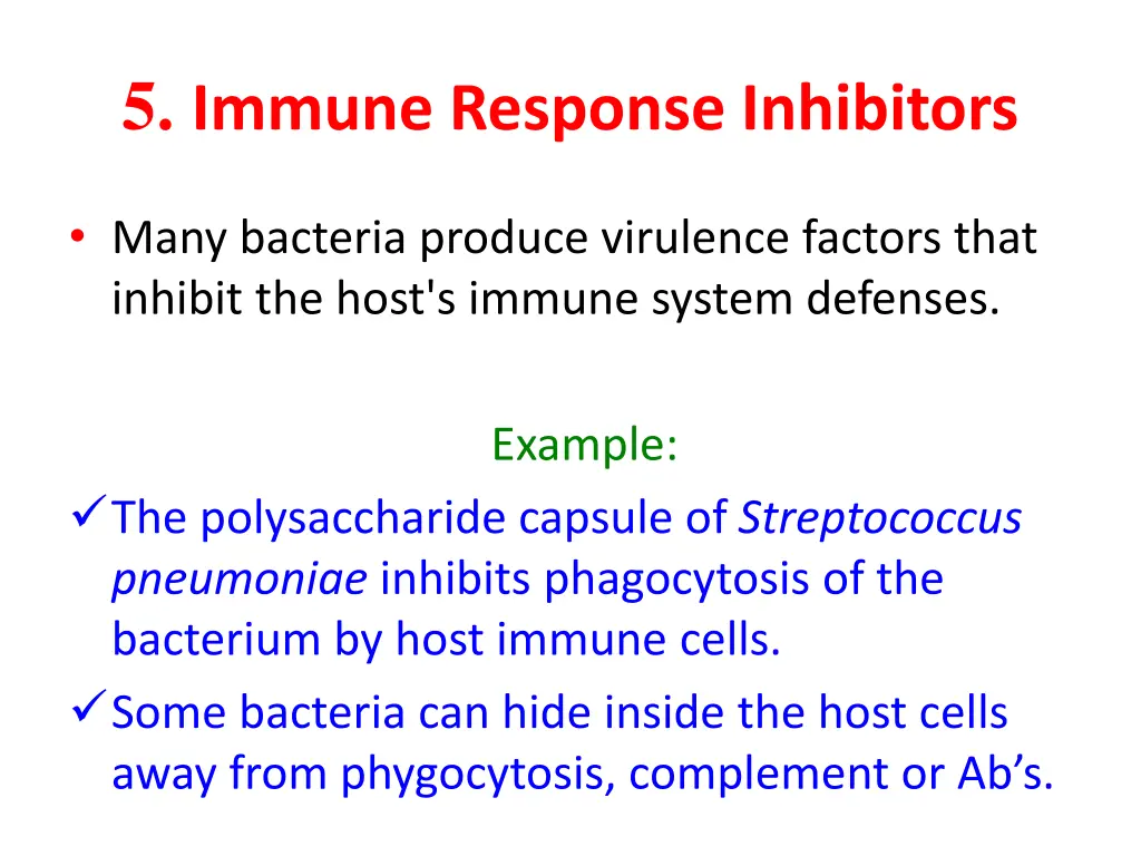 5 immune response inhibitors