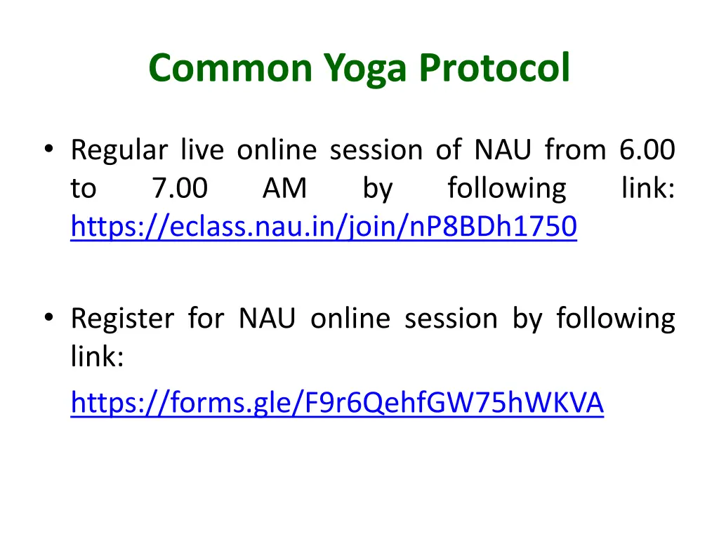 common yoga protocol