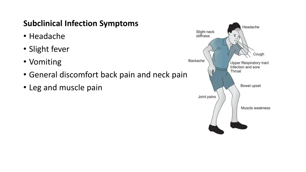 subclinical infection symptoms headache slight