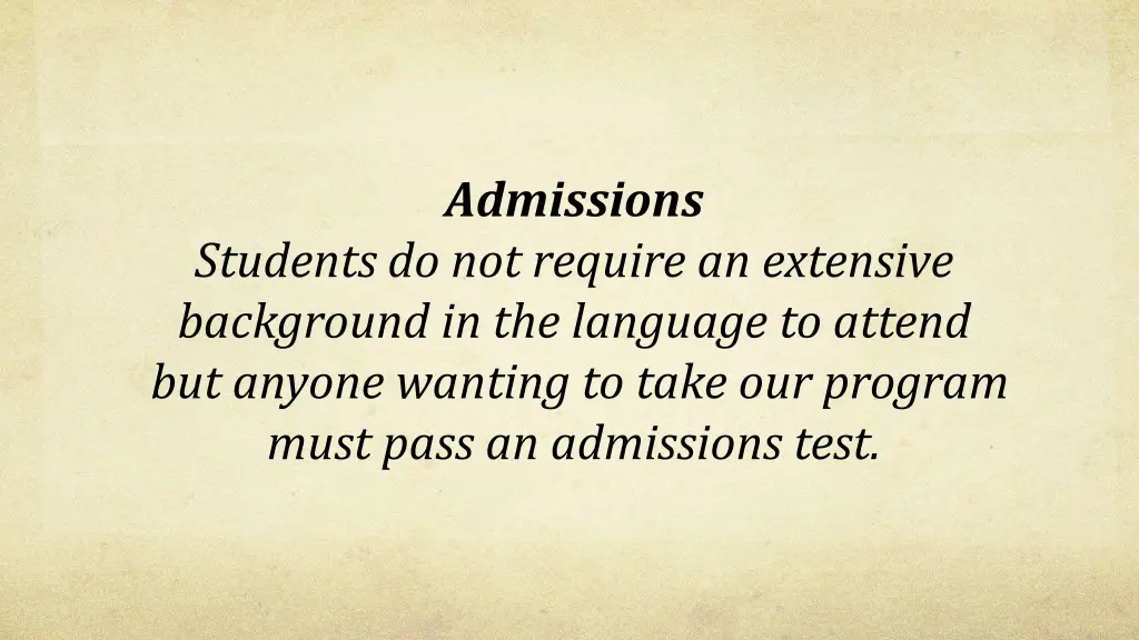 admissions