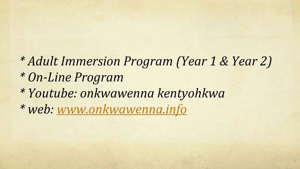 adult immersion program year 1 year 2 on line