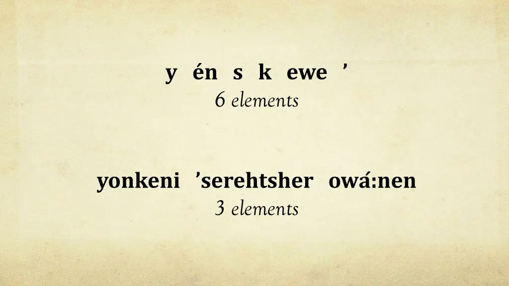 y e n s k ewe 6 elements