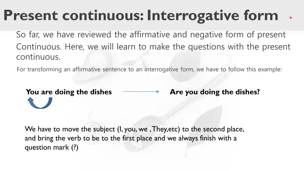 present continuous interrogative form