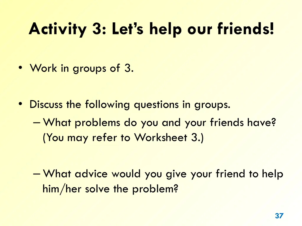 activity 3 let s help our friends