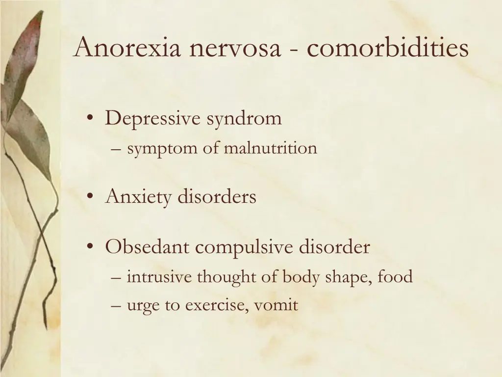 anorexia nervosa comorbidities