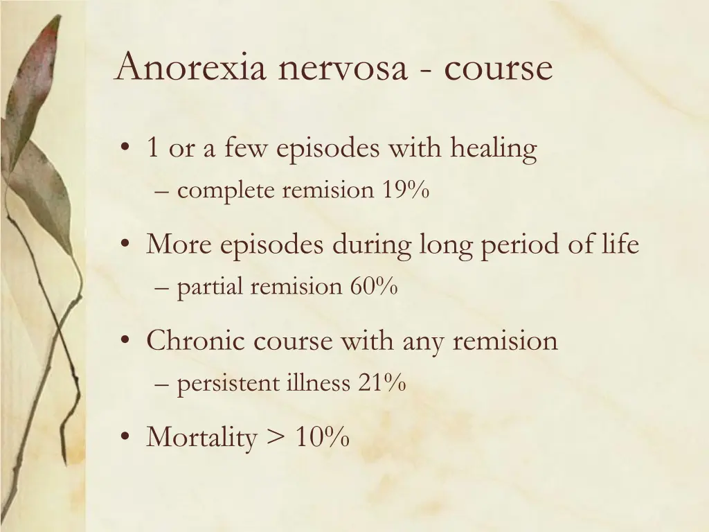 anorexia nervosa course