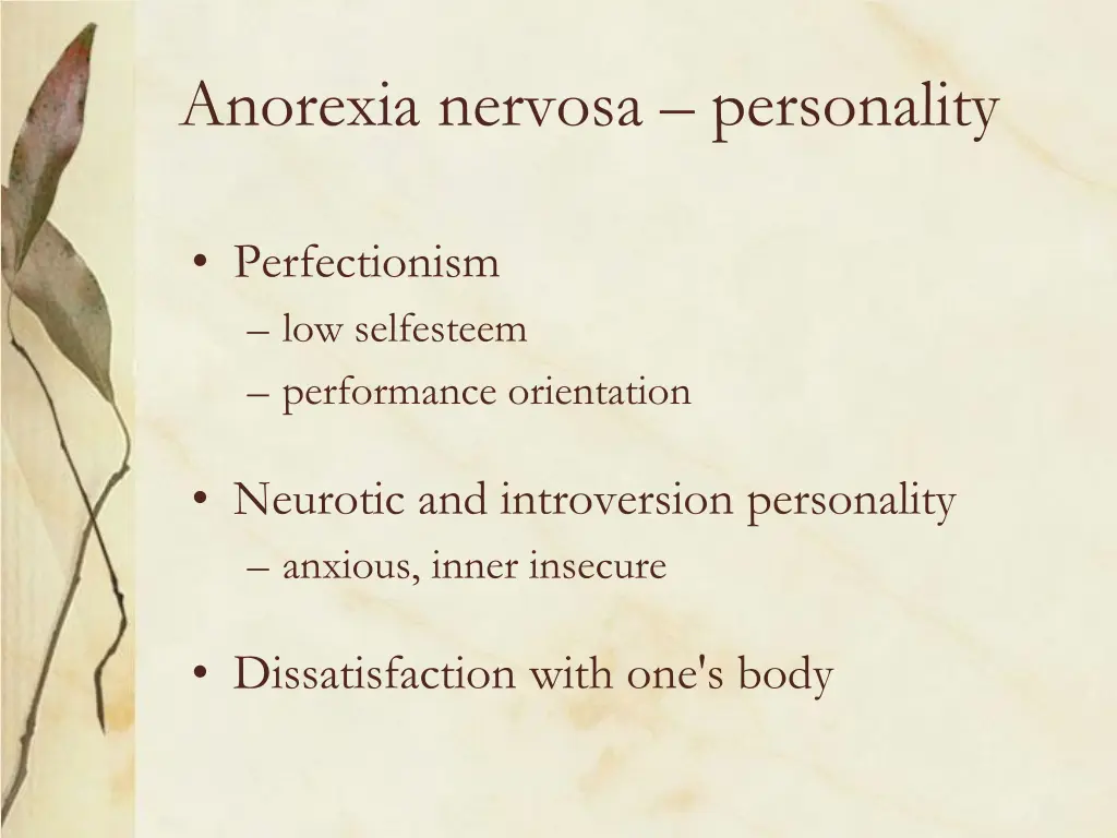 anorexia nervosa personality