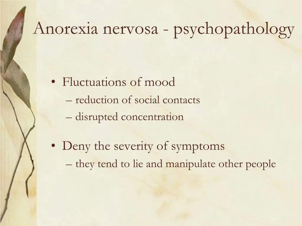 anorexia nervosa psychopathology 1