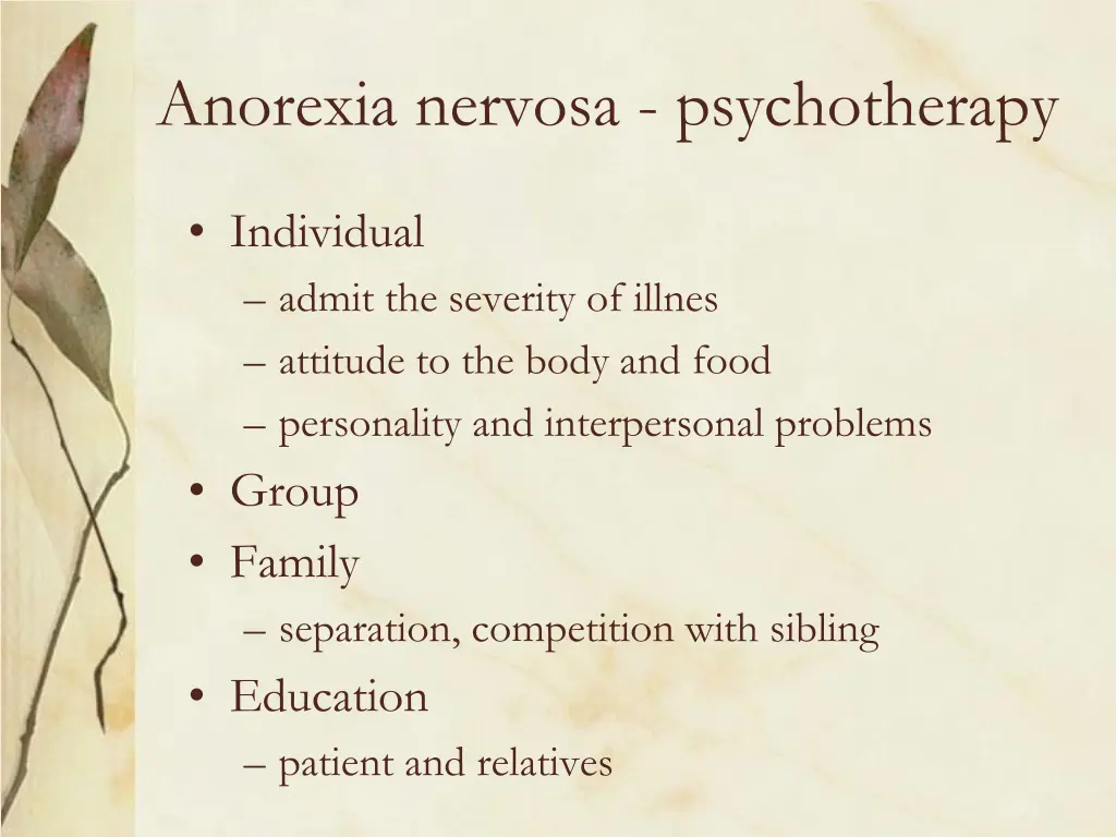 anorexia nervosa psychotherapy