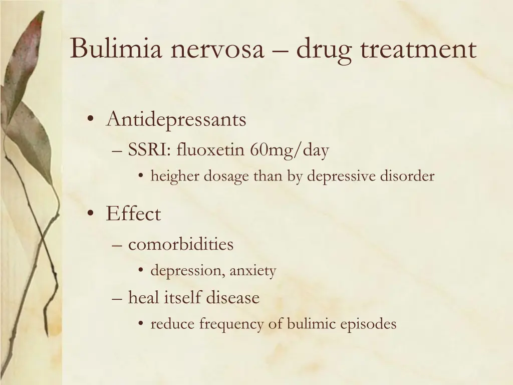 bulimia nervosa drug treatment