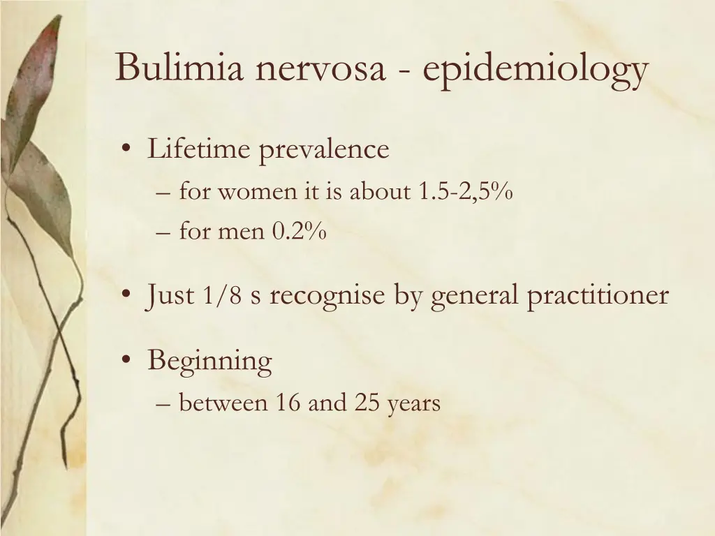 bulimia nervosa epidemiology