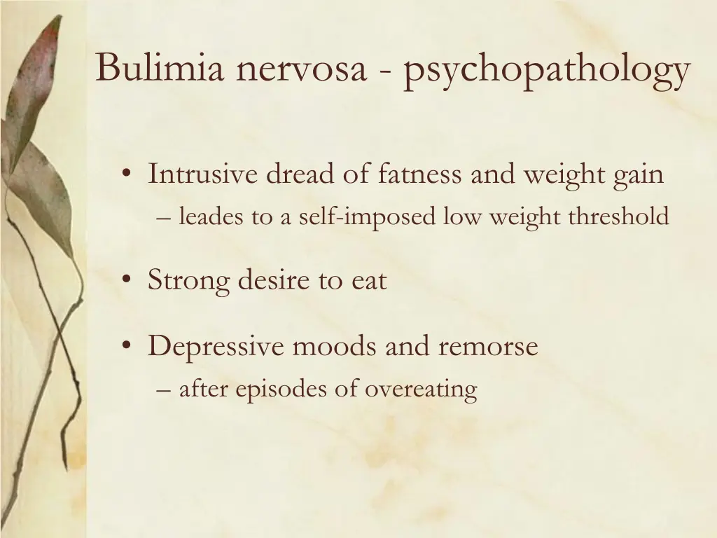 bulimia nervosa psychopathology