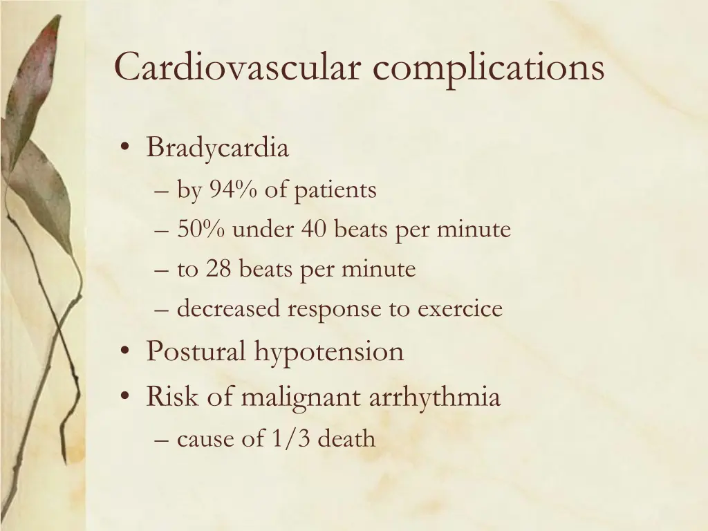 cardiovascular complications