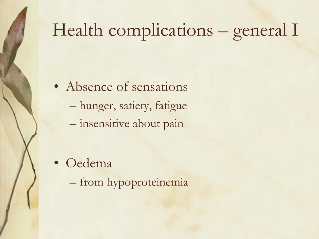 health complications general i