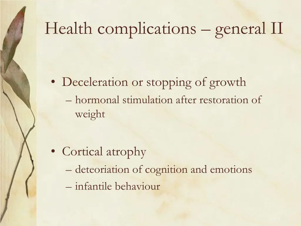 health complications general ii