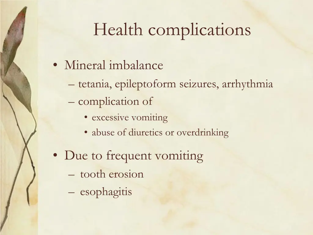 health complications