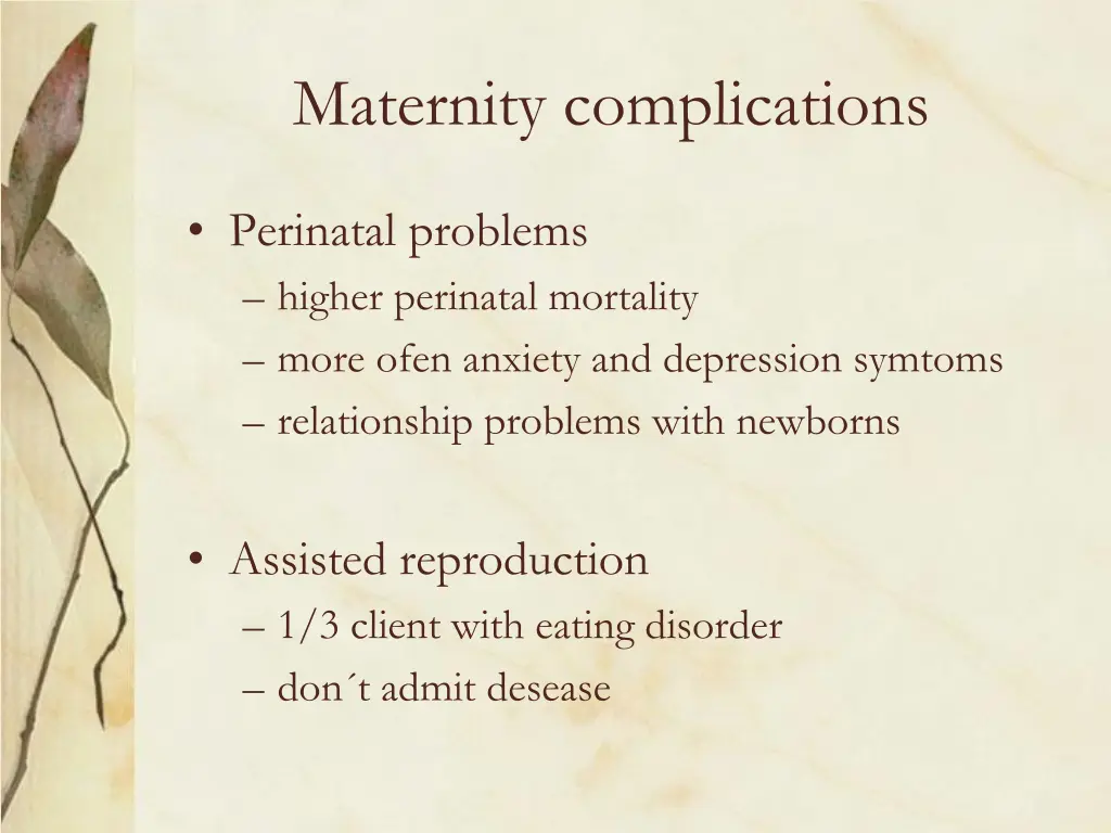 maternity complications