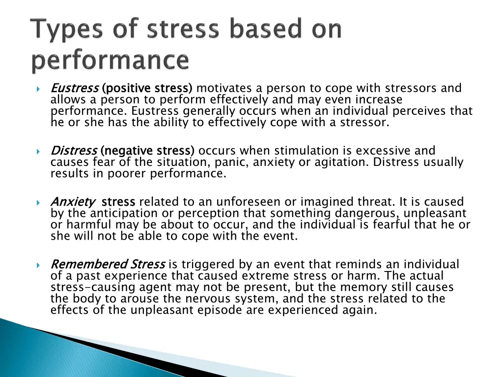 eustress allows a person to perform effectively