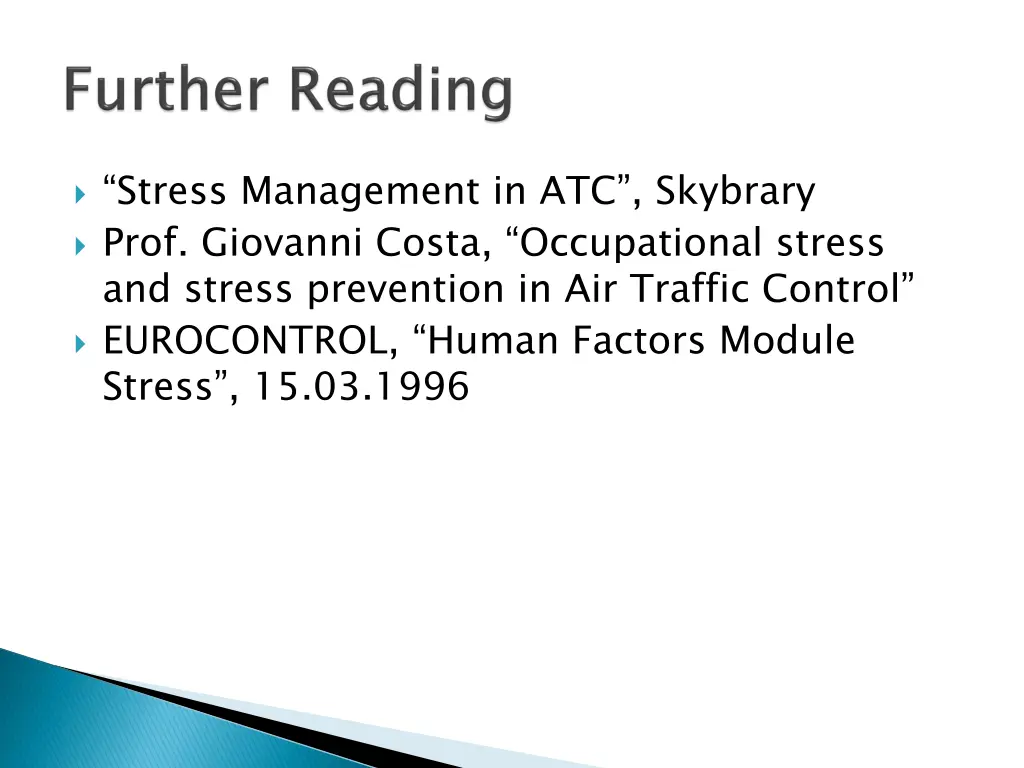 stress management in atc skybrary prof giovanni