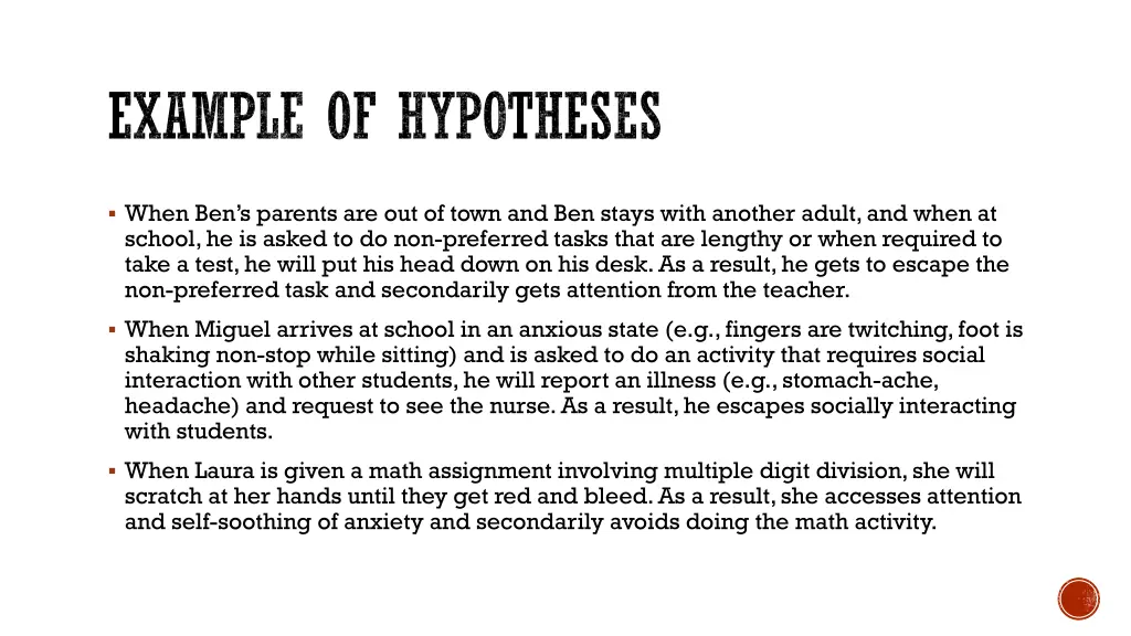 example of hypotheses