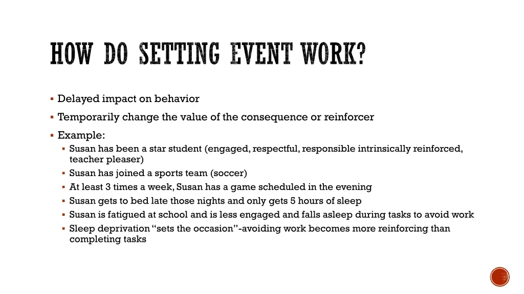 how do setting event work