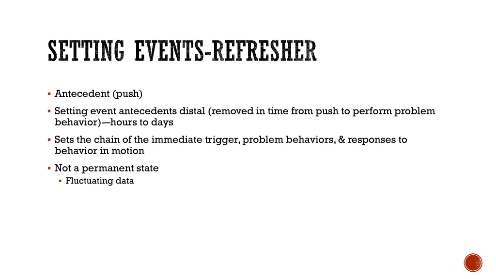 setting events refresher