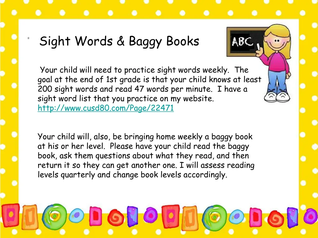 sight words baggy books