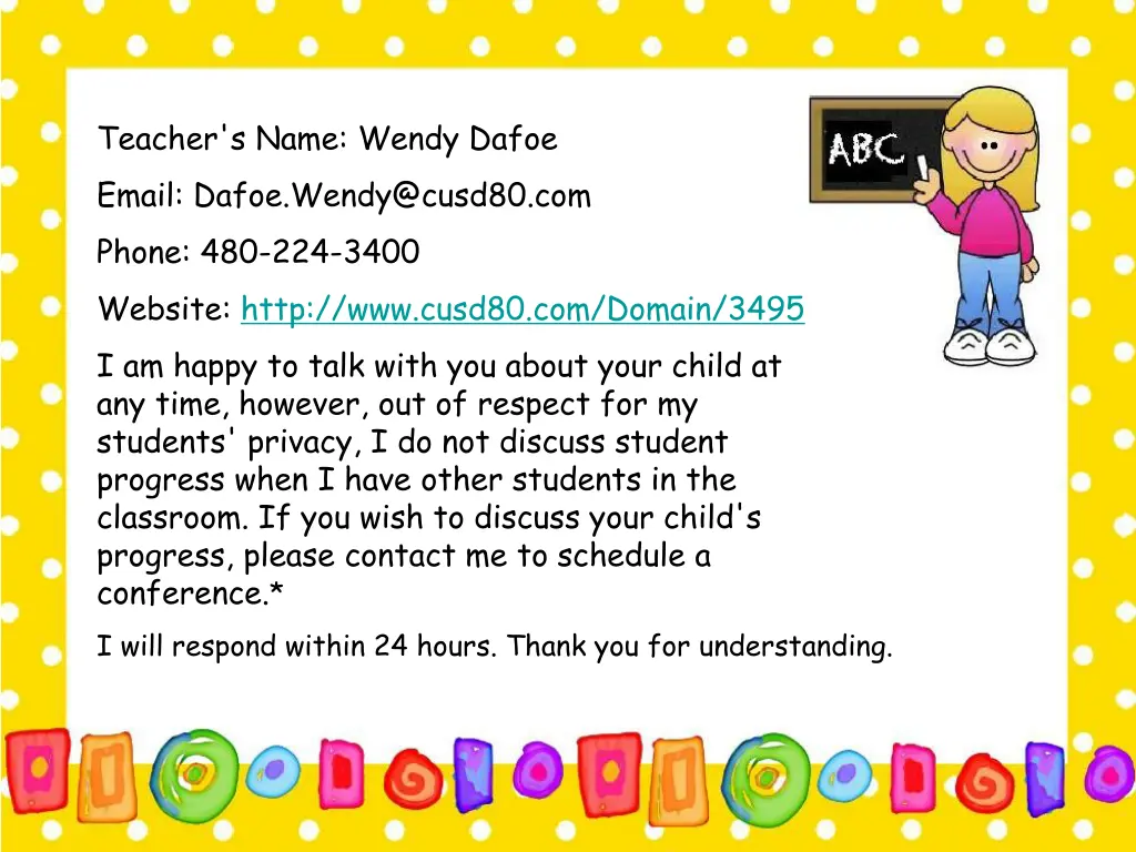 teacher s name wendy dafoe email dafoe