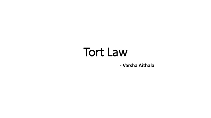 tort law tort law