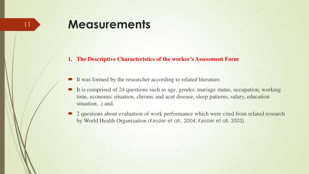 measurements